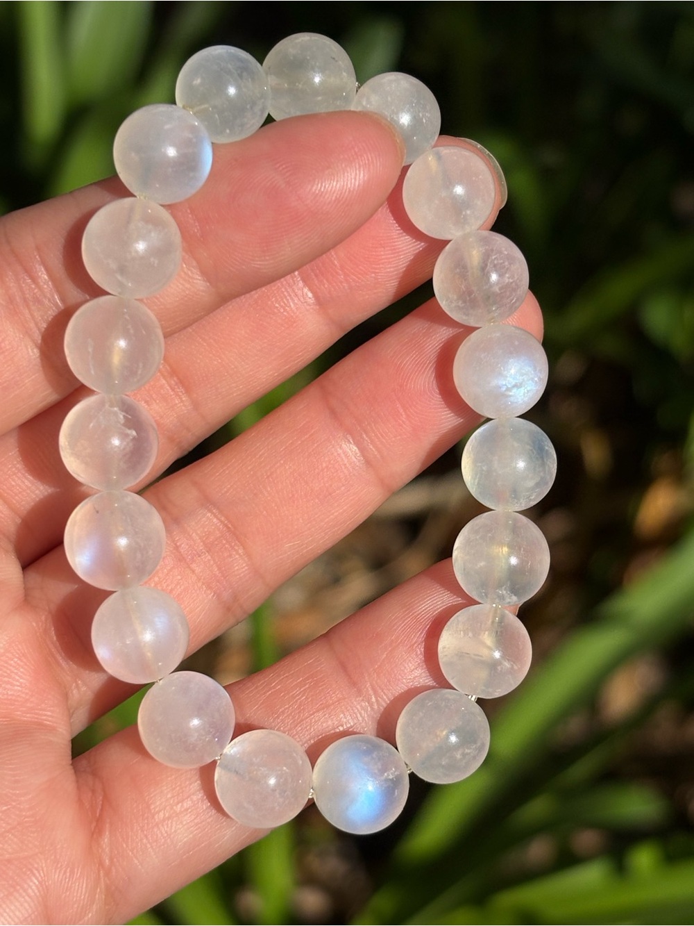 10mm Stretchable Flashy Moonstone Bracelet 2695
